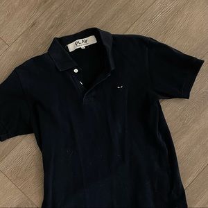 CDG Collared Shirt w/ Black Heart
